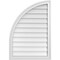Ekena Millwork Quarter Round Top Left Surface Mount PVC Gable Vent w/ 2"W x 1-1/2"P Brickmould Frame, 24"W x 34"H GVPQL24X3402SN - alternate 1